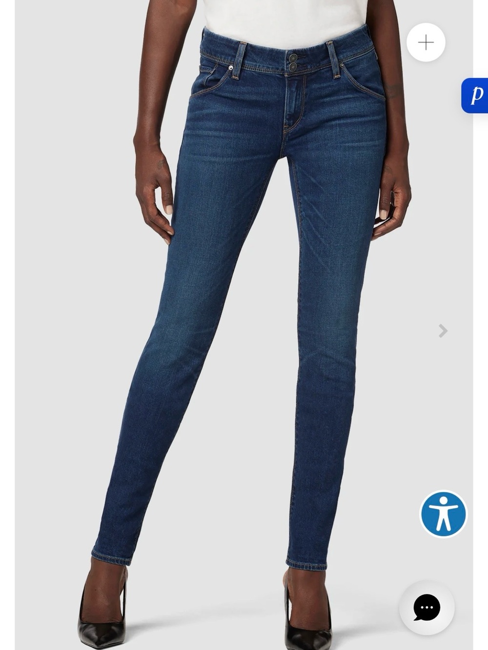 Hudson Jeans Dark Blue Collin Skinny Jeans - FITS LIKE A 27
